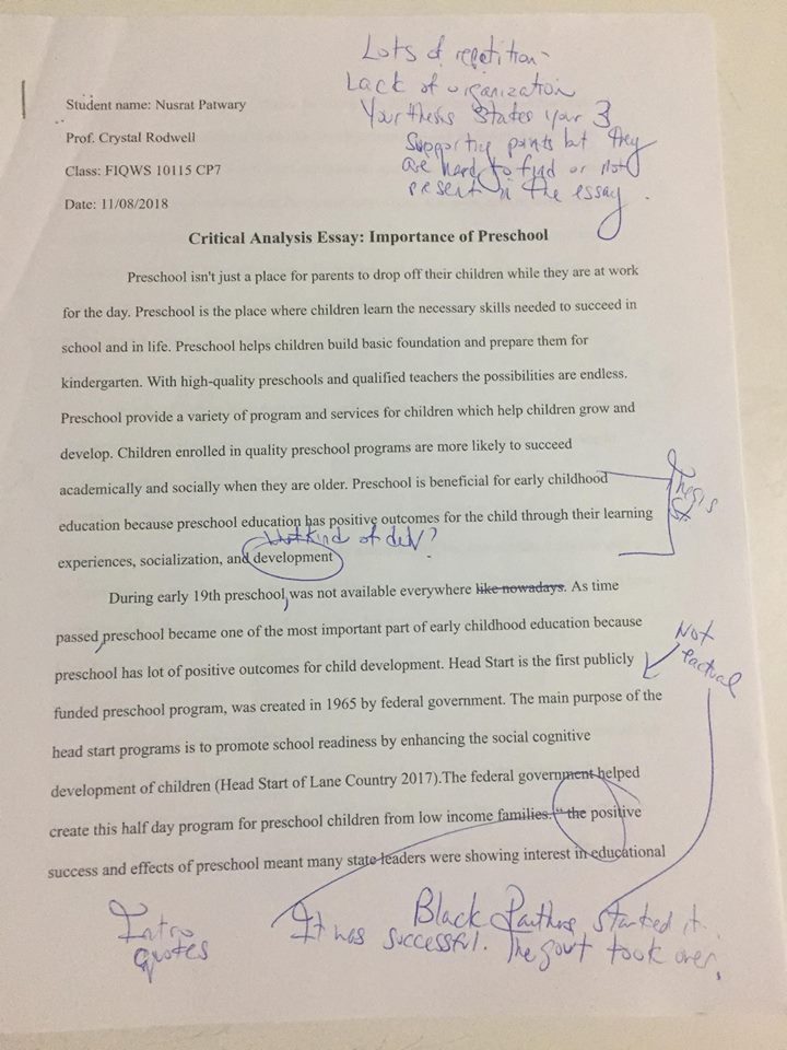 writing a critical analysis paper